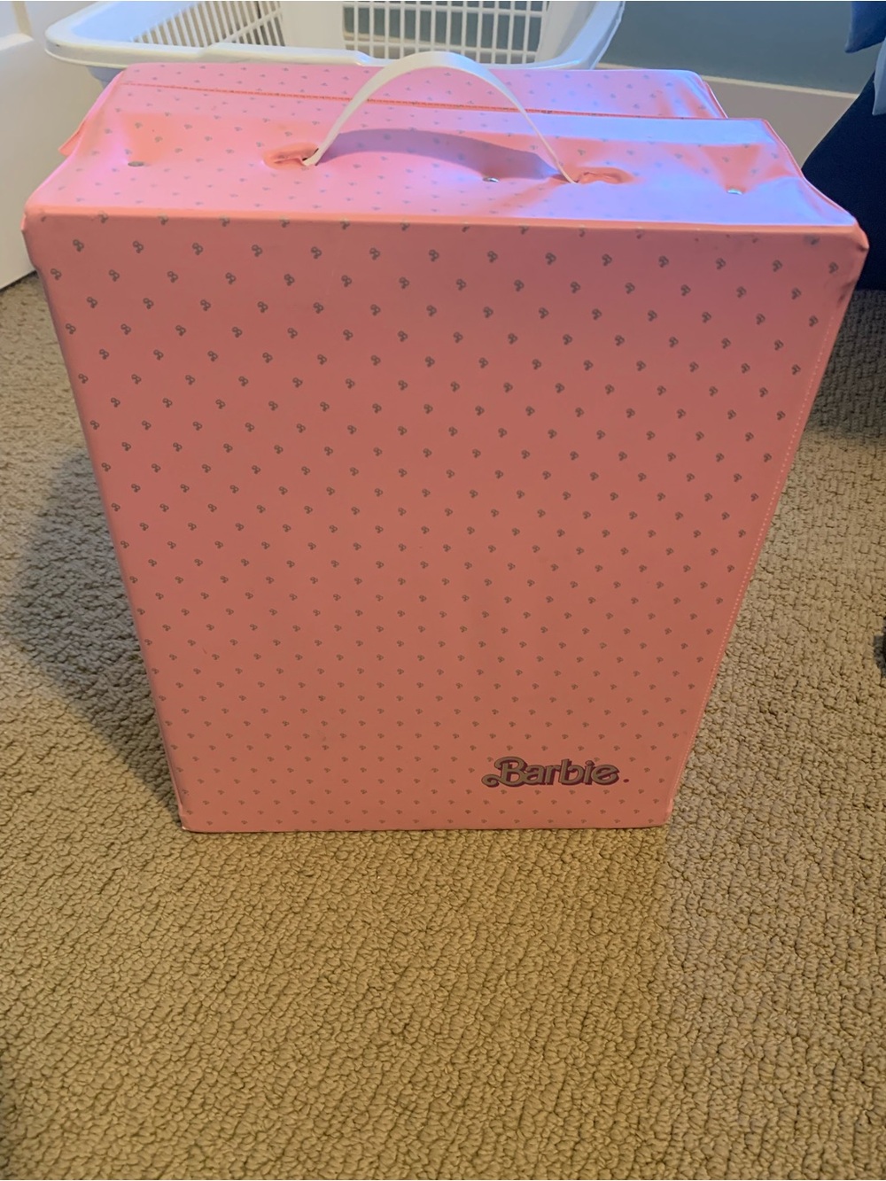 Vintage Barbie Pink Patterned Double Storage Case with Handle